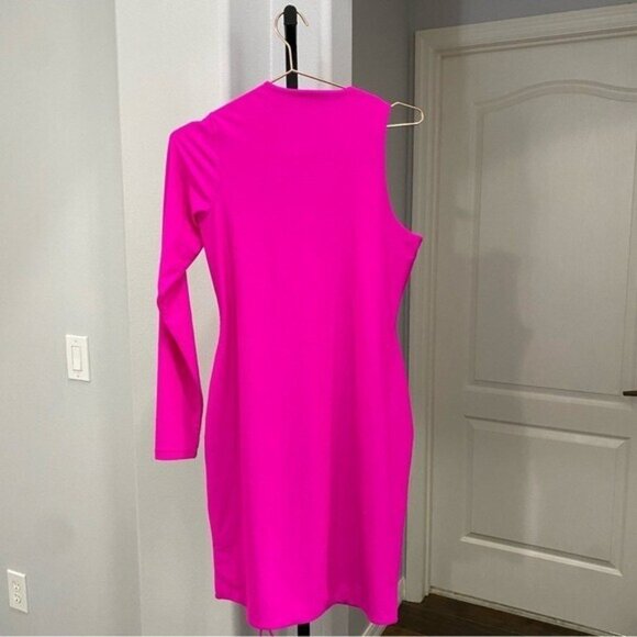 NWT SKIMS lace up mini dress in fuscia Size XL Bright Pink Stretch • - Picture 6 of 7